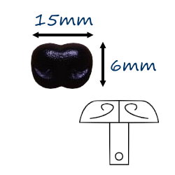 黑色塑膠狗鼻 15mm