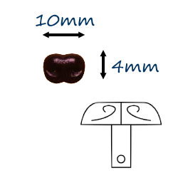 啡色塑膠狗鼻 10mm