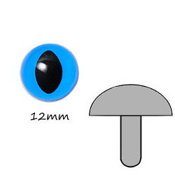12mm Blue Cat's Eye  (Straight foot)
