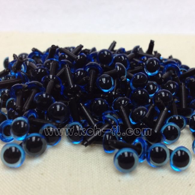 6mm Blue Crystal Plastic Eyes(Straight foot)