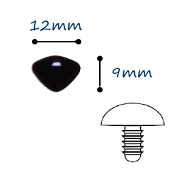 黑色三角塑膠鼻12mm