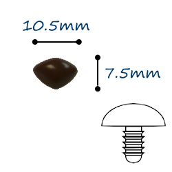 啡色三角塑膠鼻10.5mm