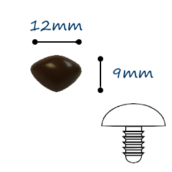 啡色三角塑膠鼻12mm