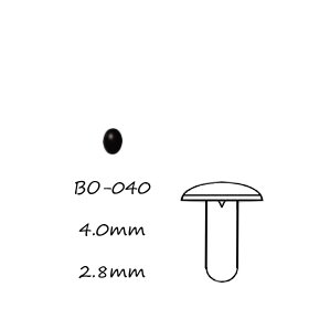 黑色橢圓形塑膠公仔眼  4mm