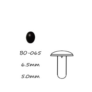 黑色橢圓形塑膠公仔眼  6.5mm