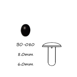 8mm Black Oval Plastic Eyes