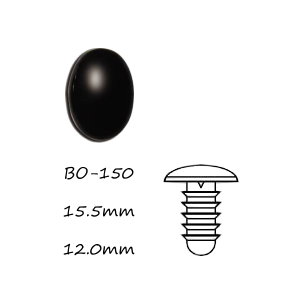 黑色橢圓形塑膠公仔眼 15mm