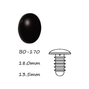 黑色橢圓形塑膠公仔眼 17mm