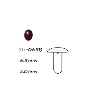 啡色橢圓形塑膠公仔眼  6.5mm