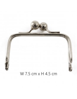 Hamanaka H207-018-2 No-sew Purse Frame (Silver)