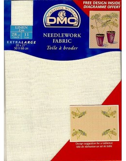 DMC 28 ct Linen Pre-cut Fabric Color 3865 50 x 68 cm (20 X 27)