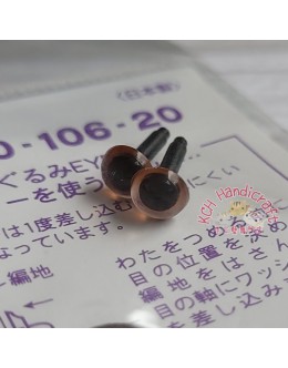 Hamanaka H220-106-20 透明淺棕色水晶眼 (6mm)