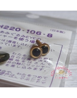 Hamanaka H220-106-8 金色水晶眼 (6mm)