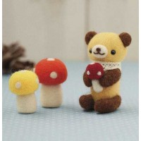[H441-289] Hamanaka Felt Wool kit - Bear & Mushroom