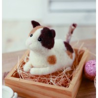 [H441-339] Hamanaka 羊毛氈材料包 - 三色小花貓