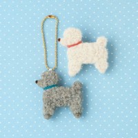 [H441-376] Hamanaka 羊毛氈材料包 - 玩具貴婦狗掛飾及胸針