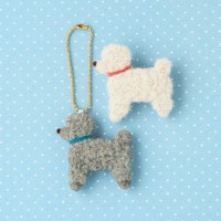 [H441-376] Hamanaka Felt Wool kit - Toy Poodle Brooch & Charm
