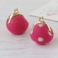 [H441-394] Hamanaka Felt Wool kit - Felt Purse Frame (Red)