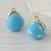 [H441-395] Hamanaka Felt Wool kit - Felt Purse Frame (Blue)
