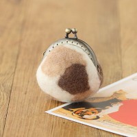 [H441-397] Hamanaka 羊毛氈材料包 - 貓紋小口金包(三色)