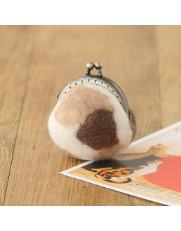 [H441-397] Hamanaka 羊毛氈材料包 - 貓紋小口金包(三色)