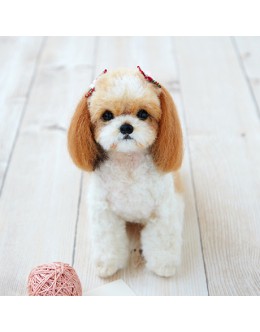 [H441-442] Hamanaka Real Felt Wool Mascot Dog Shih Tzu Kit