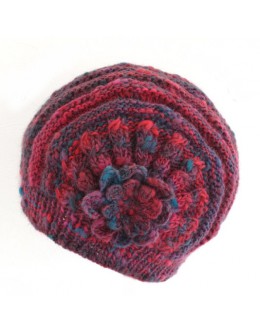Knitting Hat With Floral Motif Kit